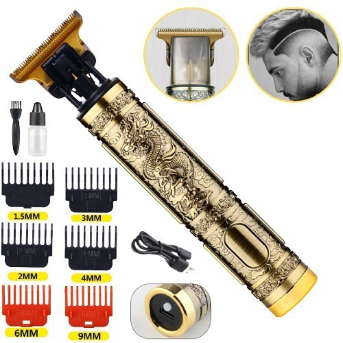 Maquininha Dragon Buda Cabelo Barba Barbeador Profissional Cor Dourado 5V