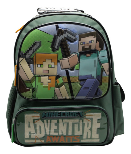 Mochila Minecraft Espalda 16 Pulgadas Mi094-calidad Cresko Color Aventure awaits