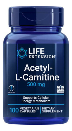Acetil L Carnitina 500 Mg Life Extension 100 Vcaps