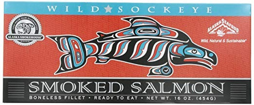 Alaska Smokehouse Ahumado Salmón Rojo Foil Pack De 32 Onzas