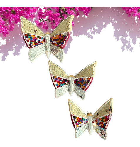 Set Mariposas Pared Cristal Multicolor Divididos Jardín