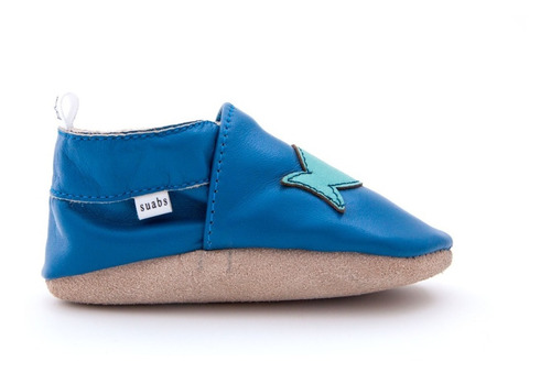 Imagen 2 de 9 de Suabs, Pez Azul. Pantuflas De Piel Para Niño.