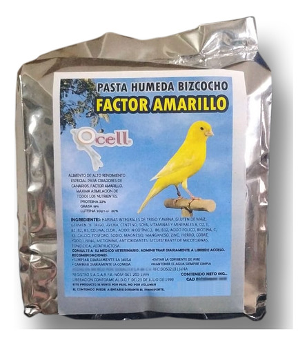 Ocell, Pasta Húmeda Bizcocho Para Canarios, Factor Amarillo