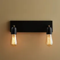 Comprar Apliques Pared Industrial 2 Luces Hierro Bronce Baño Apt Led Estructura Negro. Fabrica Venzar