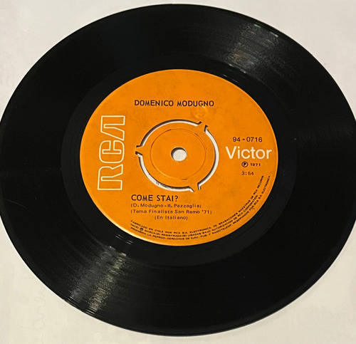 Vinilo Single Domenico Modugno / Come Estas? (Usado)
