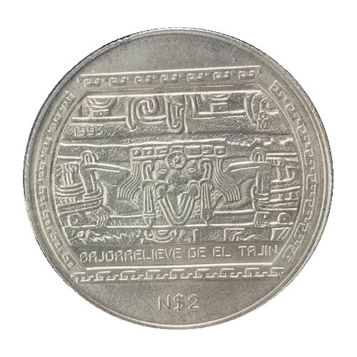 Moneda Plata N2 Pesos 1/2 Onza 1993 Bajorelieve De El Tajin