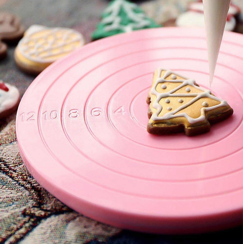 Plato Giratorio Y Punzón Para Decorar Cookies