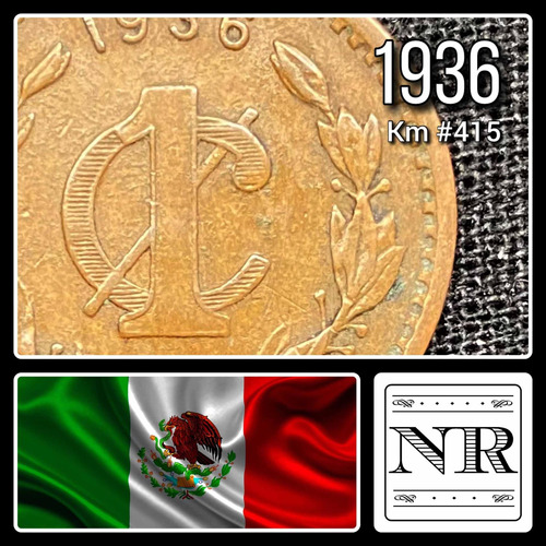México - 1 Centavo - Año 1936 - Km #415 - Escudo Antiguo