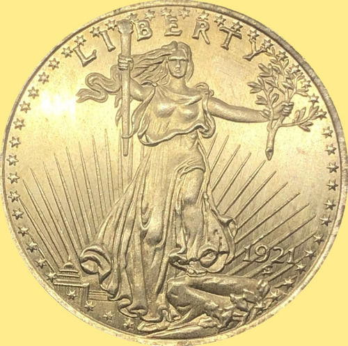 Moeda 20 Dólares Americano 1921- Águia- Cópia Banhada À Ouro
