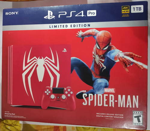 Sony Playstation 4 Pro 1tb Marvel's Spider-man Edition Ps4 Pro Vermelho (Usado)