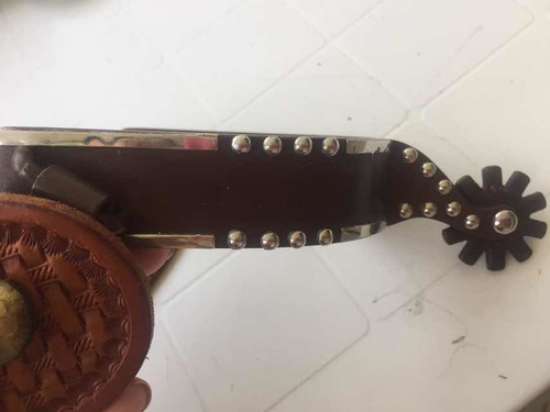 Imagen 2 de 10 de Espuelas Con Correas De Cuero Aperos De Caballos