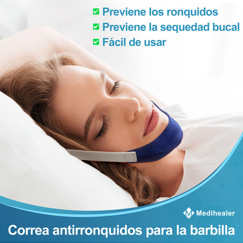 2pcs Banda mandibular antironquidos apnea Mejora Respiracio en General Medihealer