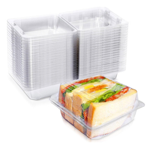 Mini Cajas Para Comida De Plástico Transparente 100 Piezas