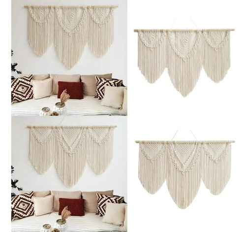 1 Cortina Decorativa Para El Hogar Con Tapicería De Macramé