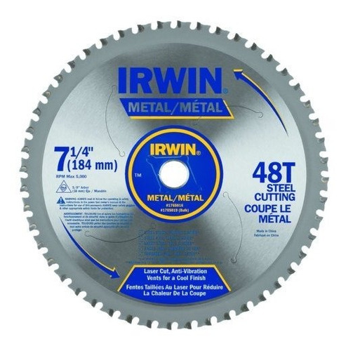 Irwin Tools Hoja De Sierra Circular Para Corte De Metal, 7