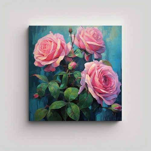 Cuadros Estéticos Modernos Con Diseño De Rosas 20x20cm