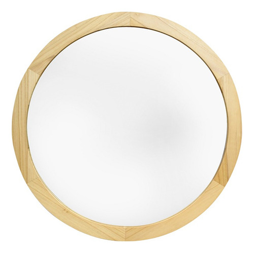 Espejo Redondo 80cm Marco De Madera ¡decoración Elegante! Natural