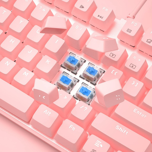 Magegee Teclado Rosa Para Juegos Teclado Con Cable Usb, Nuev
