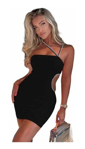 En Stock Abfa Shop Vestido Tirantes Diamantes Escote Negro