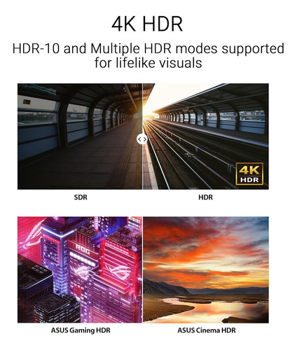 Monitor Asus 27 4k Uhd Ips Eye Care, Hdr10, Adaptive Sync
