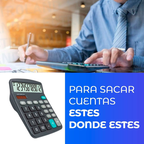 Calculadora Electrónica 12 Dígitos Solar Escritorio Pila
