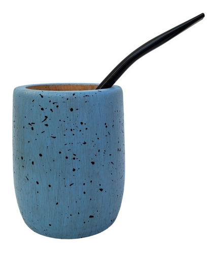 Mate De Madera Algarrobo - Pintado A Mano - Matecito Viajero