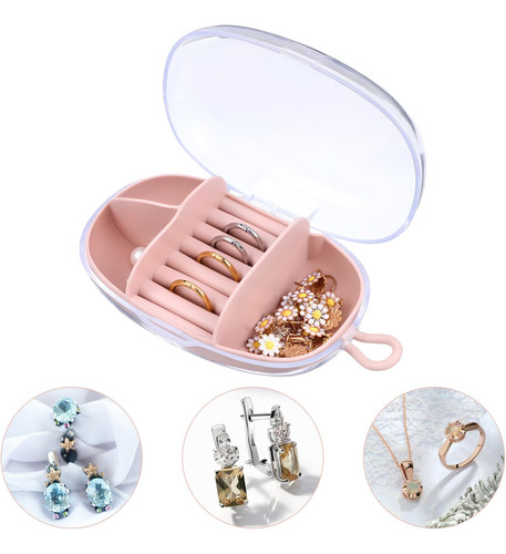 Joyero De Viaje Rosa Portátil Mini Estuche De Viaje, Soporte