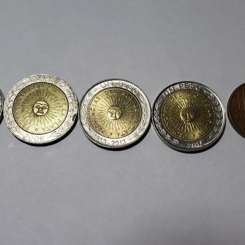 Lote Serie 8 Monedas 1 Un Peso Bicentenario Arbol Y + (Usado)
