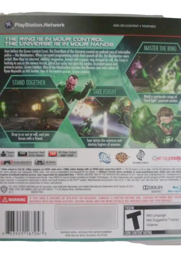 Green Lantern Rise Of Manhunters Ps3 Juego Fisico Original (Reacondicionado)