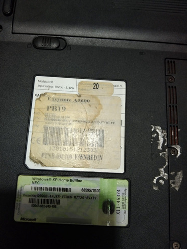 Notebook Packard Bell Easy Note Ed1 Desarme (Usado)