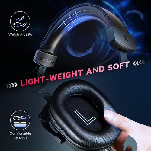 Auriculares Fifine Gaming Para Pc, Auriculares Usb Con So...