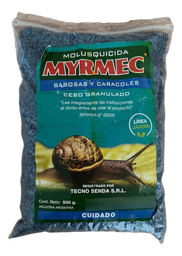 Babosas Y Caracoles Molusquicida Myrmec Cebo Granulado 500gr