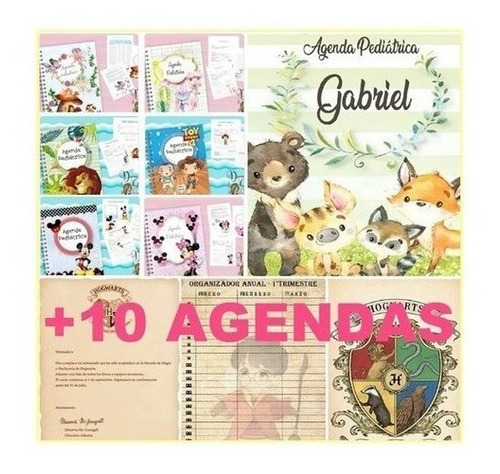 Kit Imprimible Cuaderno Agenda Pediátrica Editable X10