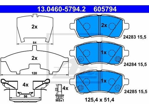 Balatas Delanteras Ford Fiesta Nuevo Sedan 1.6 2010/2014