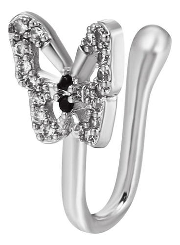 Anillo De Nariz Falsa Con Clip Único En Forma De Mariposa