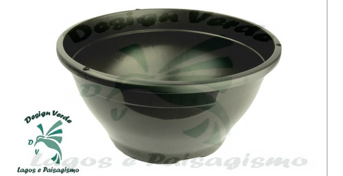 Imagem 3 de 3 de 20 Vasos Cuia Preta Diâmetro 21 Cm 2 L Com Haste Alça