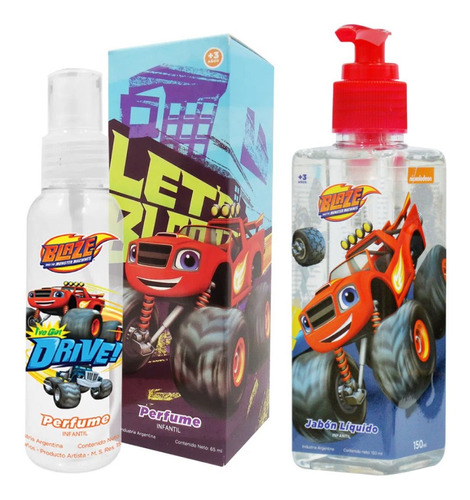 Set De Baño Infantil C/perfume Y Jabón Líquido Blaze Disney