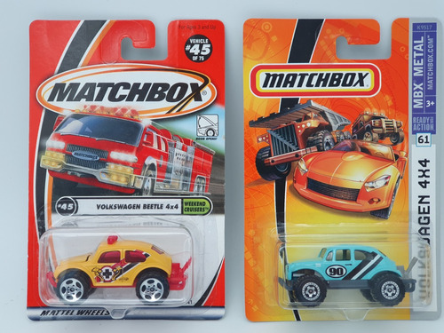 2 Autos Matchbox Volkswagen Vw Beetle Bug 4x4 2001 Y 2007