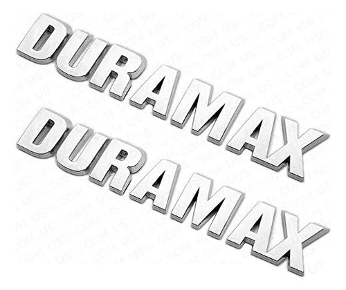 2 Emblemas De Letras Cromadas Duramax Capó Chevy Silve...