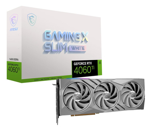 Placa De Video Msi Rtx4060ti 16gb White Gaming X Slim