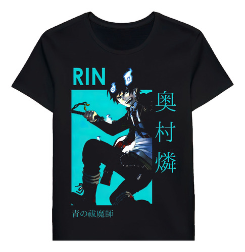 Remera Rin Okumura Blue Exorcist Card Anime 46205144