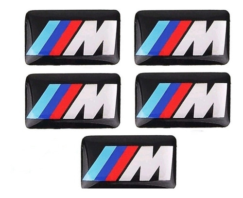 Kit 5 Adesivos Emblema Bmw M Motorsport Volante Câmbio Rodas