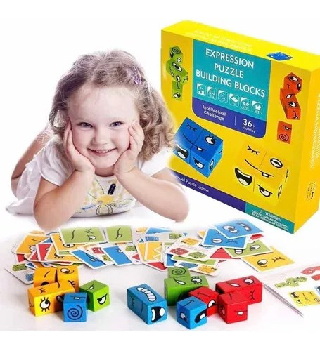 Juego Cubos De Emociones Cambia Caras Puzzle De Madera Rubik