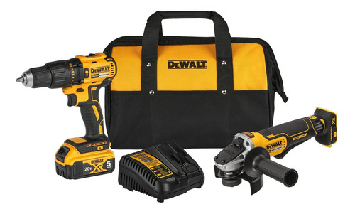 Combo Rotomartillo Y Esmeriladora Dewalt Dck248p1-b3 Amarillo