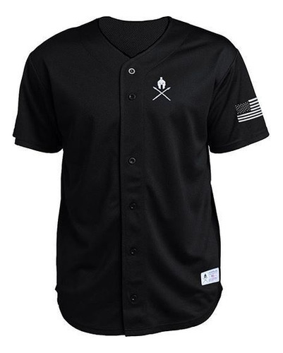 Playera De Béisbol Para Hombre Manga Corta Black Xl