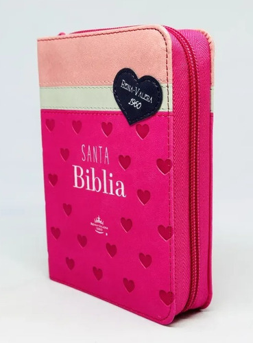 Biblia De Bolsillo Con Cierre Rv1960 Imit Piel Fucsia/blanco