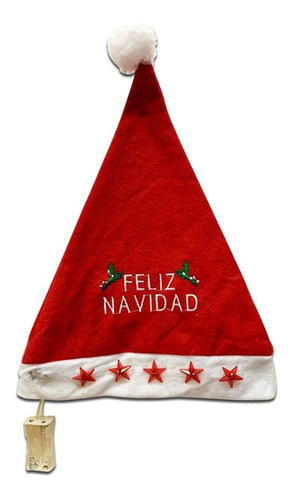 Gorrito Gorro Papa Noel Navidad Paño Luces Pettish Online