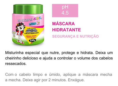 Kit Kids Cabelos Cacheados Infantil 5 Produtos Bio Extratus