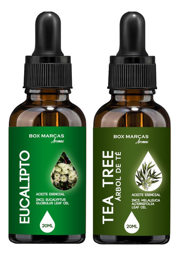 2 Aceites Esenciales Naturales Eucalipto Y Melaleuca 20ml 