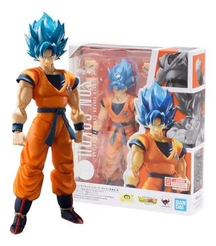 Boneco Goku Ssj Deus Blue Dragon Ball Super sh Figuarts Articulado